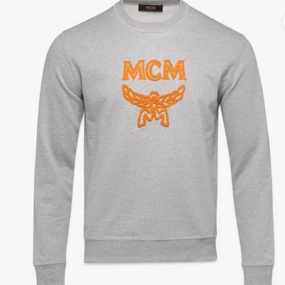 Authentic Mcm Men's Classic Logo Sweater Heather Grey size L NWT - Picture 3 of 3